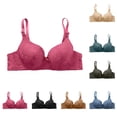 thumbnail image 1 of HVOBTTY Women's Bra Solid Color Underwire Gathered Comfortable Breathable Daily Wear, XL, 1 of 5