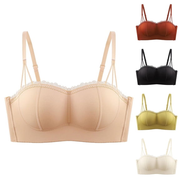 HVOBTTY Women's Bra Solid Color Wireless Front Closure Gathered Breathable Soft Everyday Daily Wear, XS