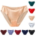 thumbnail image 1 of HVOBTTY Women's Breathable Cool Brief Underwear Bow Decor Breathable Soft Daily Brief Panties Red, XXL, 1 of 4