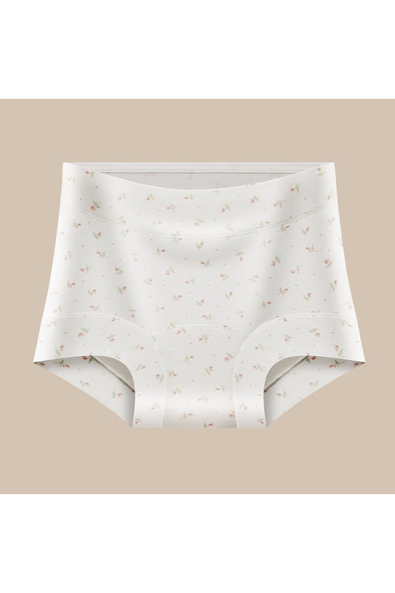 Women's Breathable Cool Brief Underwear Mid Waist Seamless Butt Lifting Soft Panties White, XXL