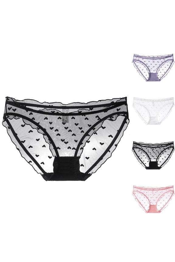 Women's Butt Lifting Briefs Low Waist Sheer Mesh Crotch Soft Stretch Daily Panties White, S