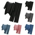 thumbnail image 1 of HVOBTTY Women's Classic Pajama Sets, Pajama Sets for Women, Women's Casual Loose Short Sleeve Long Pants Home Sleepwear for Loungewear and Outwear Pajama Sets Black, XXL, 1 of 3