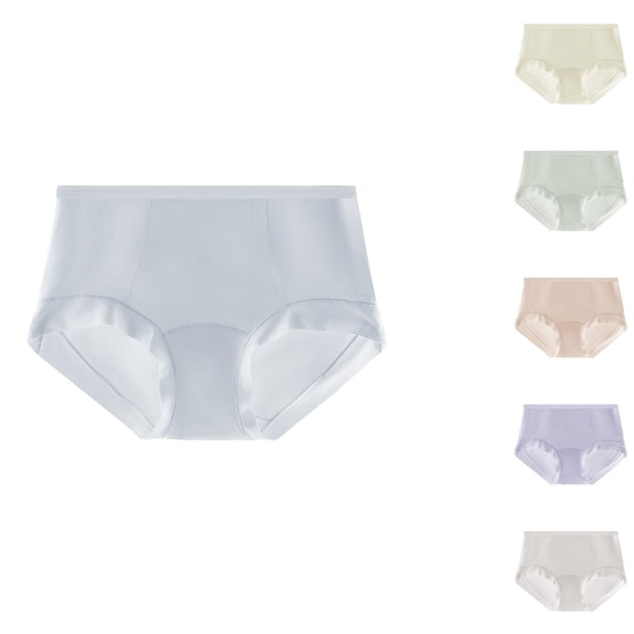 HVOBTTY Women's Cotton High Waist Briefs Solid Color Underwear Wrinkle Breathable Snug Basic Panties