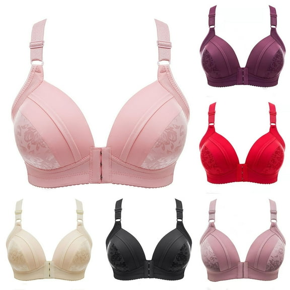 HVOBTTY Women's Daily Bra, Bras for Women, Woman's Fashion Plus Size Comfortable Push Up Bra Underwear Black, M