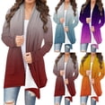 thumbnail image 1 of HVOBTTY Women's Fashion Clothing, Cardigan for Women, Ladies' Casual Long Sleeved Gradient Printed Long Sleeved Top Cardigan Jacket Purple XXXXL, 1 of 5