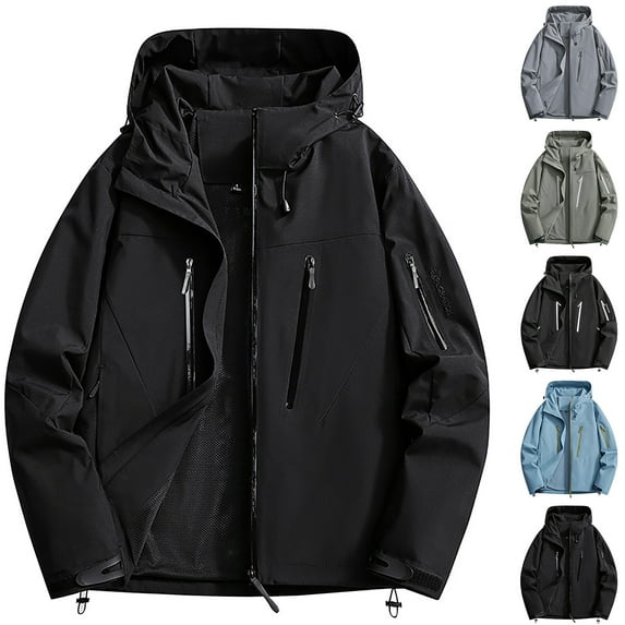 HVOBTTY Women's Fashion Clothing, Rain Jacket Women, Women's Spring and Fall Thin Waterproof and Windproof Workwear Jacket Gray, XXXXL