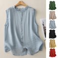 thumbnail image 1 of HVOBTTY Women's Fashion Clothing, Sleeveless Jacket Women, Women's Denim Linen Waistcoat Trend Casual Denim Sleeveless Cardigan Green L, 1 of 5