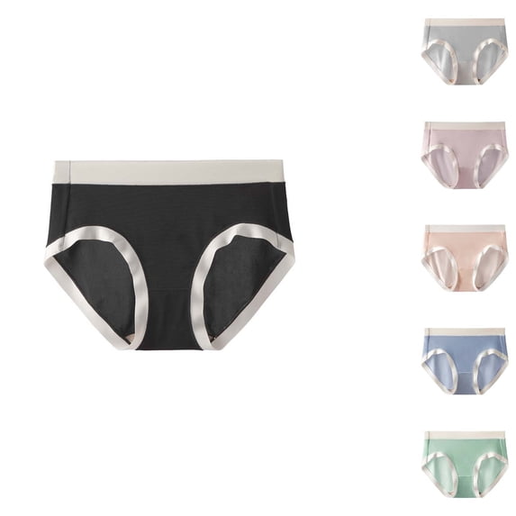 HVOBTTY Women's High Waisted Seamless Underwear Fabric Breathable Soft Stretch Daily Brief Panties Pink, L