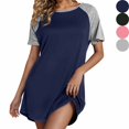 thumbnail image 1 of HVOBTTY Women's Lightweight Short Nightgown Sleep Shirts Short Sleeve Sleeping Pullover Soft Nightdress, 1 of 5