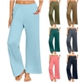 thumbnail image 1 of HVOBTTY Women's Long Pajama Pants, Pajama Pants for Women Plus Size, Women's Casual Solid Color Comfortable Soft Straight Wide Leg Long Pajama Pants Army Green, XXXL, 1 of 5