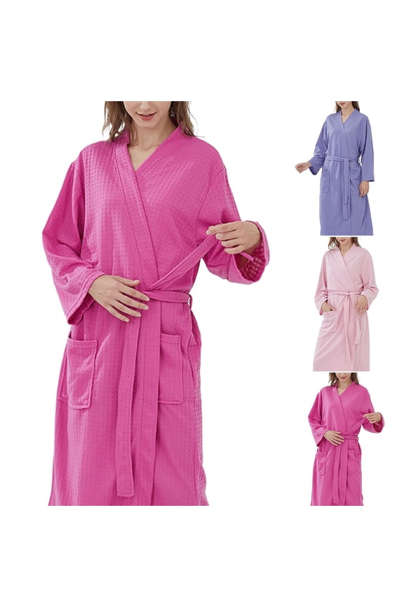 Women's Long Robe, Robes for Women, Women's Winter Warm Nightgown Couple Bathrobe Men and Women and Winter Nightgown Purple, M