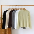 thumbnail image 1 of HVOBTTY Women's Long Sleeves Pajama Top, Pajama Top for Women, Women's Casual Comfortable Soft Solid Color Round Neck Long Sleeve Fleece Lined Warm Pajama Tops White, L, 1 of 4