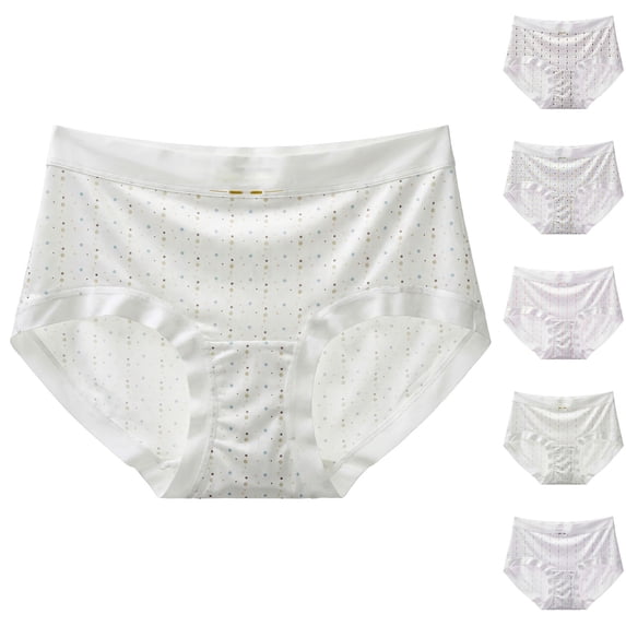 HVOBTTY Women's Seamless High Waist Briefs Ice Silk Underwear Print High Stretch Breathable Slim Panties