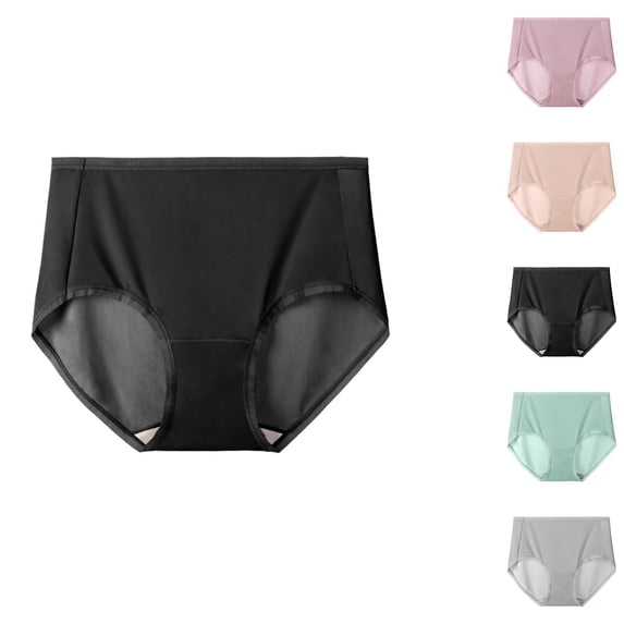HVOBTTY Women's Seamless High Waist Briefs Solid Color Cotton Underwear High Stretch Breathable Office Daily Panties
