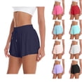 thumbnail image 1 of HVOBTTY Women's Straight Leg Swimmwear Shorts Solid Color Loose Sport Bottoms with Built In Side Pocket, 1 of 4