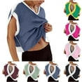 thumbnail image 1 of HVOBTTY Women's Summer Casual Solid Color Short Sleeve Round Neck Hollow Out Back Sport Workout Running Yoga Soft Beach Tee Shirt Hot Pink, M, 1 of 5