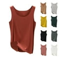 thumbnail image 1 of HVOBTTY Women's Summer Casual Solid Color Sleeveless Round Neck Slim Soft Breathable Comfy Versatile Daily Basic Classic Beach Tank Top Pink, L, 1 of 5