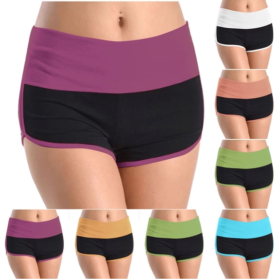 HVOBTTY Women's Summer Comfy Casual Solid Color Hollow Out Drawstring Breathable Daily Sport Beach Shorts Purple, S