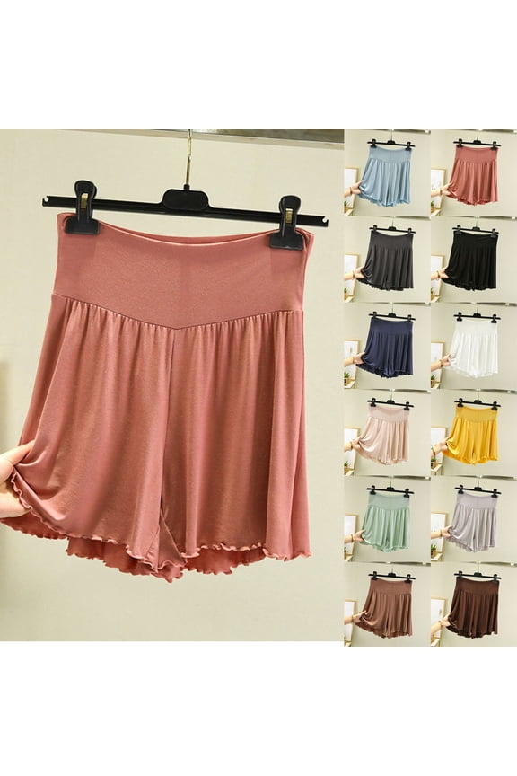 Women's Summer Comfy Loose Drawstring High Waist Soft Wide Leg Sleep Bottom Pajama Pants Coffee, L
