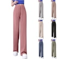thumbnail image 1 of HVOBTTY Women's Summer Comfy Loose Drawstring High Waist Straight Soft Wide Leg Sleep Bottom Pajama Pants Gray, XL, 1 of 4