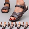 thumbnail image 1 of HVOBTTY Women's Summer Fashion Casual Comfortable Flat Soft Sole Slide Sandals Outdoor Walking Shoes Black, 37, 1 of 5