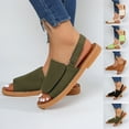 thumbnail image 1 of HVOBTTY Women's Summer Fashion Casual Solid Color Flat Heel Toe Loop Slide Sandals Outdoor Criss Beach Slide Sandals Brown, 38, 1 of 5
