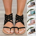thumbnail image 1 of HVOBTTY Women's Summer Fashion Casual Versatile Breathable Solid Color Round Toe Open Toe Soft Sole Flat Heel Sandals Gray, 39, 1 of 5