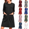 thumbnail image 1 of HVOBTTY Women's Nightgown Solid Color Long Sleeve Loose Lightweight Breathable Casual Home Wear Sleep Gown, 1 of 5