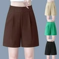 thumbnail image 1 of HVOBTTY Women's Summer Straight Leg Workout Shorts Solid Color with Elastic and Loose Relaxed Cut, 1 of 5