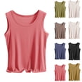 thumbnail image 1 of HVOBTTY Women's Summer Plus Size Fashion Solid Color Sleeveless Round Neck Slim Soft Lightweight Versatile Daily Basic Comfy Beach Tank Top White, XXXXXL, 1 of 5