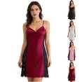 thumbnail image 1 of HVOBTTY Women's Nightgown Solid Color Spaghetti Strap Sleeveless Slim Soft Lightweight Short Sleep Dress, 1 of 5