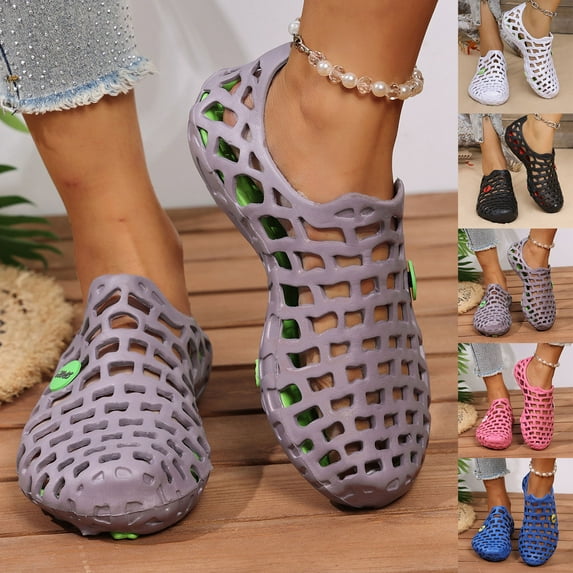 HVOBTTY Women's Summer Wedge Heel Casual Breathable Thick Sole Sandals Comfortable Outdoor Walking Shoes Blue, 37
