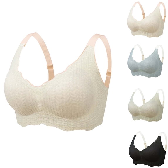HVOBTTY Women's Casual Sport Bra Wireless Soli Color Seamless Soft Breathable Active Wear Daily Wear