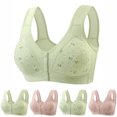 thumbnail image 1 of HVOBTTY Women's Wireless Fashion Bra, Plus Size Bra for Women, Women's Plus Size Printed Front Closure Stretch Wireless Camisole Bra Pink, Pink, 1 of 5