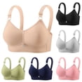 thumbnail image 1 of HVOBTTY Women's Wireless Push Up Bra Lightweight Fixed Pad Comfortable Breathable Lightweight Casual Daily Bra Gray, 42/95AB, 1 of 3