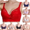 thumbnail image 1 of HVOBTTY Womens Basic Bras, Bras for Women, Fashion Comfortable Woman's Lace Strap Wrap Plus Size Bra Beige, 85, 1 of 4