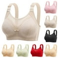 thumbnail image 1 of HVOBTTY Womens Basic Bras, Bras for Women, Woman Oversized Wireless Bra Front Button Push Up Underwear Bra Yellow, L, 1 of 3