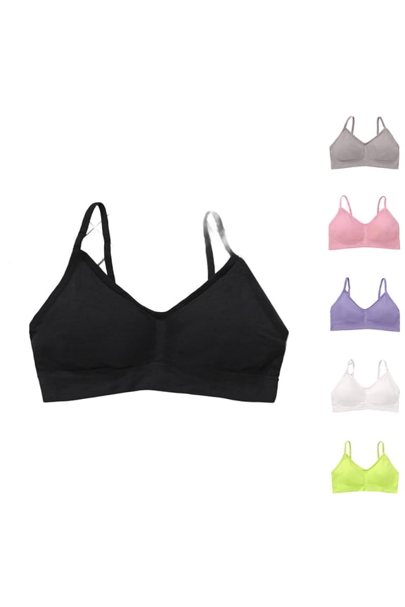 Womens Basic Bras, Bras for Women, Women Seamless Sports Bra Wirefree Yoga Bra with Removable Pads Black, M