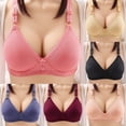 thumbnail image 1 of HVOBTTY Womens Basic Bras, Bras for Women, Women's Oversized Bra Thin without Steel Ring Breasted Lace Traditional Embroidered Bra Pink, 42, 1 of 4