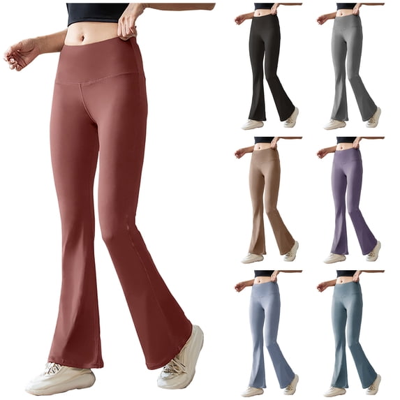 HVOBTTY Women's Fall Flare Leg Long Leggings Flared Yoga Slim Structure Suitable for Sports and Casual Activis Pants