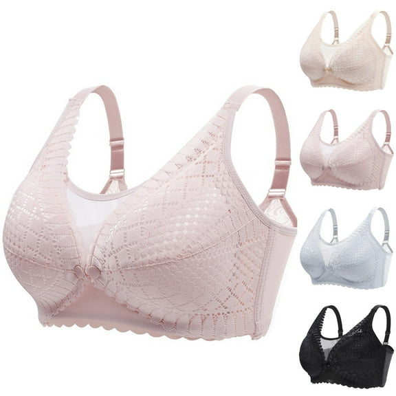 HVOBTTY Womens Bras Comfortable, Bras for Women Plus Size, Women's Comfortable and Comfortable Adjustable Gathering Breathable Bra Underwear Daily Bra Black, S