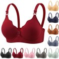 thumbnail image 1 of HVOBTTY Womens Casual Sport Bra, Plus Size Bra for Women, Women's Plus Size Soft Solid Color Wireless Push Up Comfortable Breathable Everyday Daily Bra Dark Gray, 44/100BC, 1 of 5