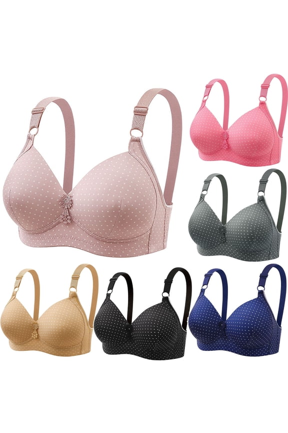 Womens Casual Sport Bra, Plus Size Bra for Women, Women's Plus Size Soft Wireless Back Closure Push Up Comfortable Breathable Everyday Bra Pink, 36/80AB