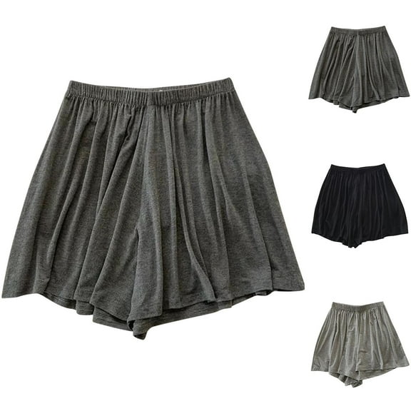 HVOBTTY Womens Comfy Stretch Pajama Shorts, Sleep Pants Women, Women's Solid Color Plus Home Pants Thin Casual Five Quarter Pants Sleeping Pants Black, L