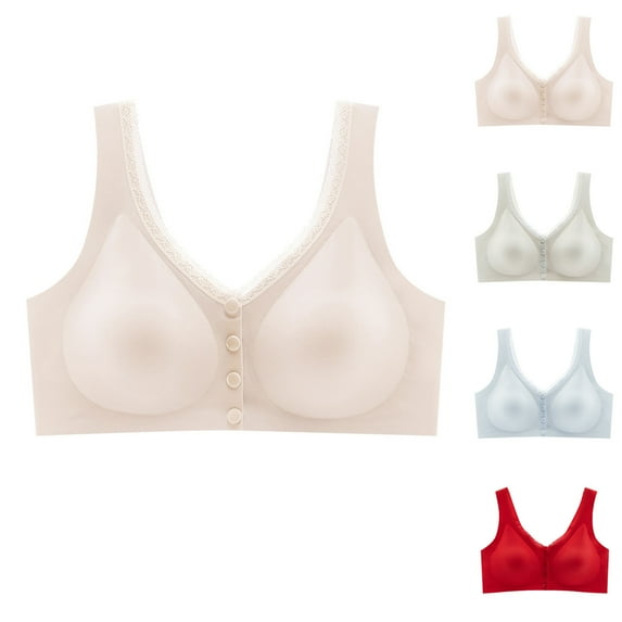 HVOBTTY Womens Everyday Bras, Bras for Women Plus Size, Women's Comfortable and Comfortable Adjustable Gathering Breathable Bra Underwear Daily Bra White, M