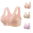 thumbnail image 1 of HVOBTTY Womens Front Closure Bra, Bras for Women, Middle Aged and Elderly Bras without Steel Rings Large Size Underwear Front Button Style Bra Comfortable Bra Yellow, S, 1 of 4