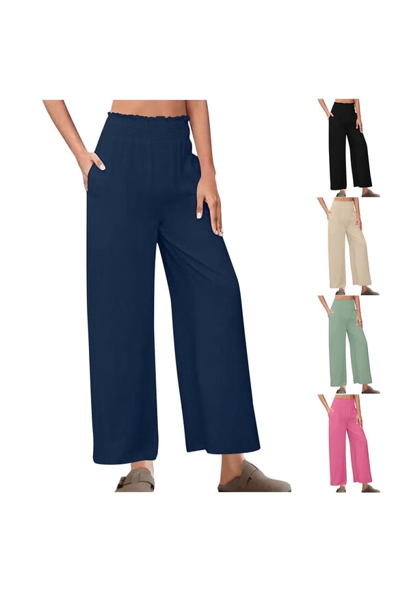 Womens Straight Leg Trousers, Summer Pants for Women, Womens Soft Comfortable Solid Color Waist Breathable Loose Daily Sport Long Pants Mint Green, XXL