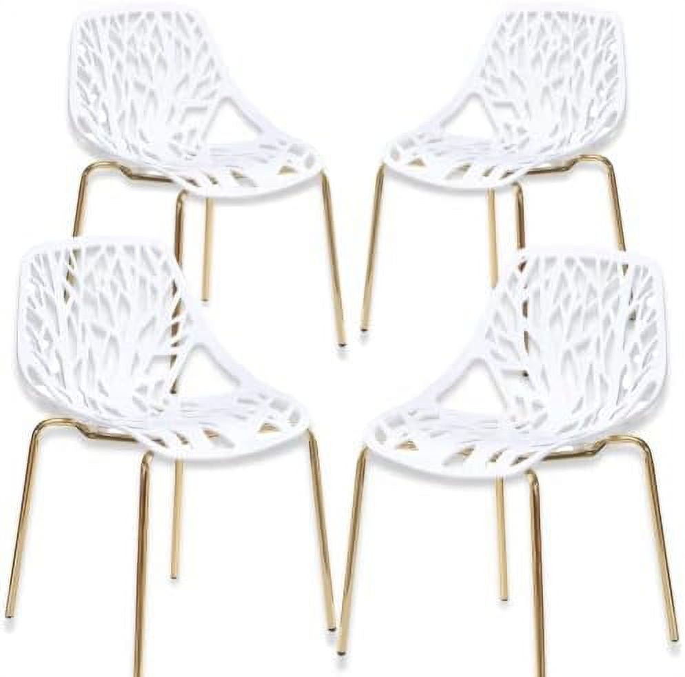 HVSDIMO Modern Yellow Dining Chairs Set of 4 Birch Sapling Style Chairs
