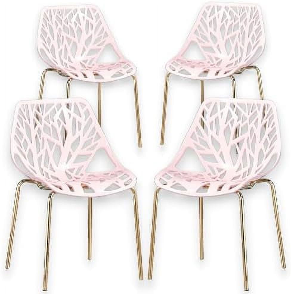 HVSDIMO Modern Yellow Dining Chairs Set of 4 Birch Sapling Style Chairs