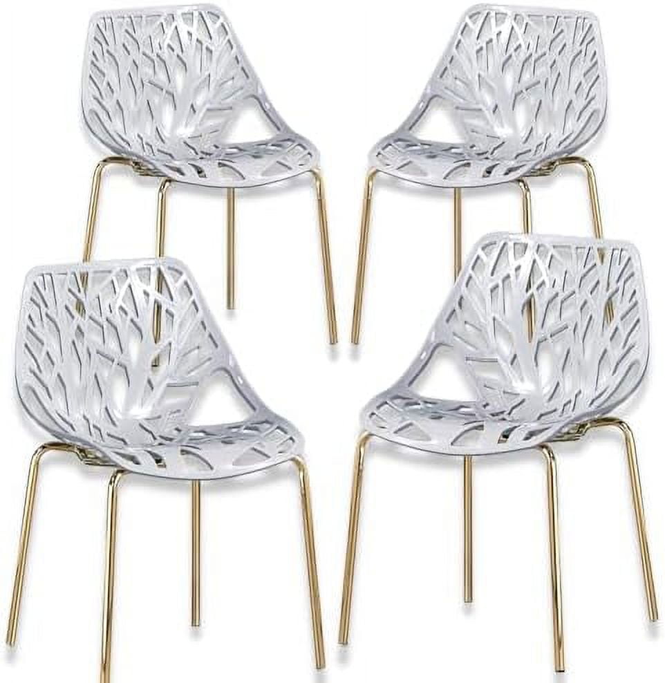 HVSDIMO Modern Yellow Dining Chairs Set of 4 Birch Sapling Style Chairs